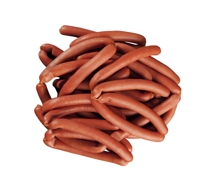 Pile of Thin Sliced Smoked Meat Sausage Coins PNG Food Image