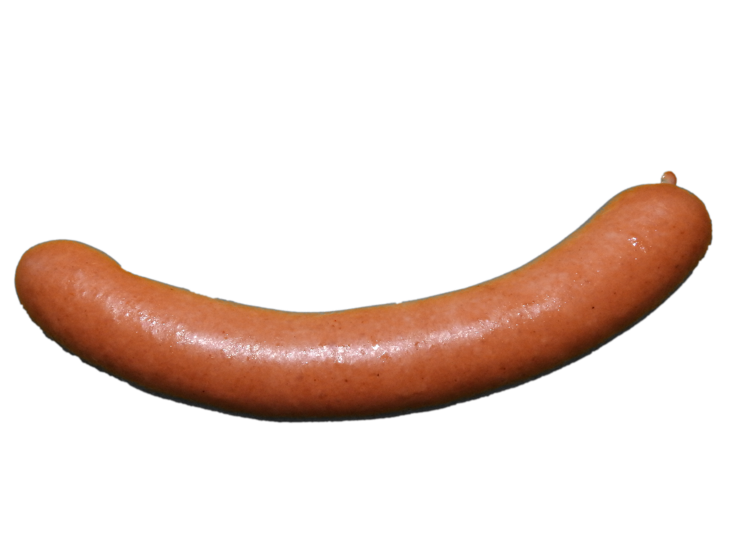Single Smooth Brown Meat Sausage Isolated on White Background PNG