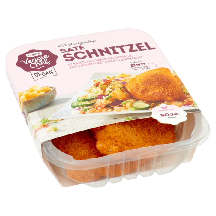 Packaged Schnitzel Cutlets in Clear Plastic Tray with Label PNG Image
