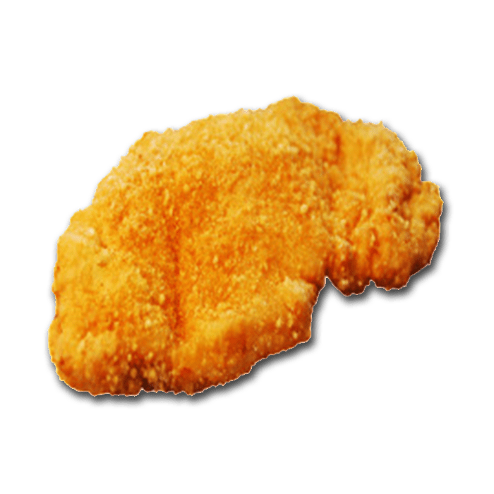 Single Crunchy Meat Schnitzel Cutlet with Textured Breading PNG Image