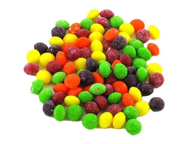 Colorful Skittles Fruit Candies Piled Together on Transparent Background PNG