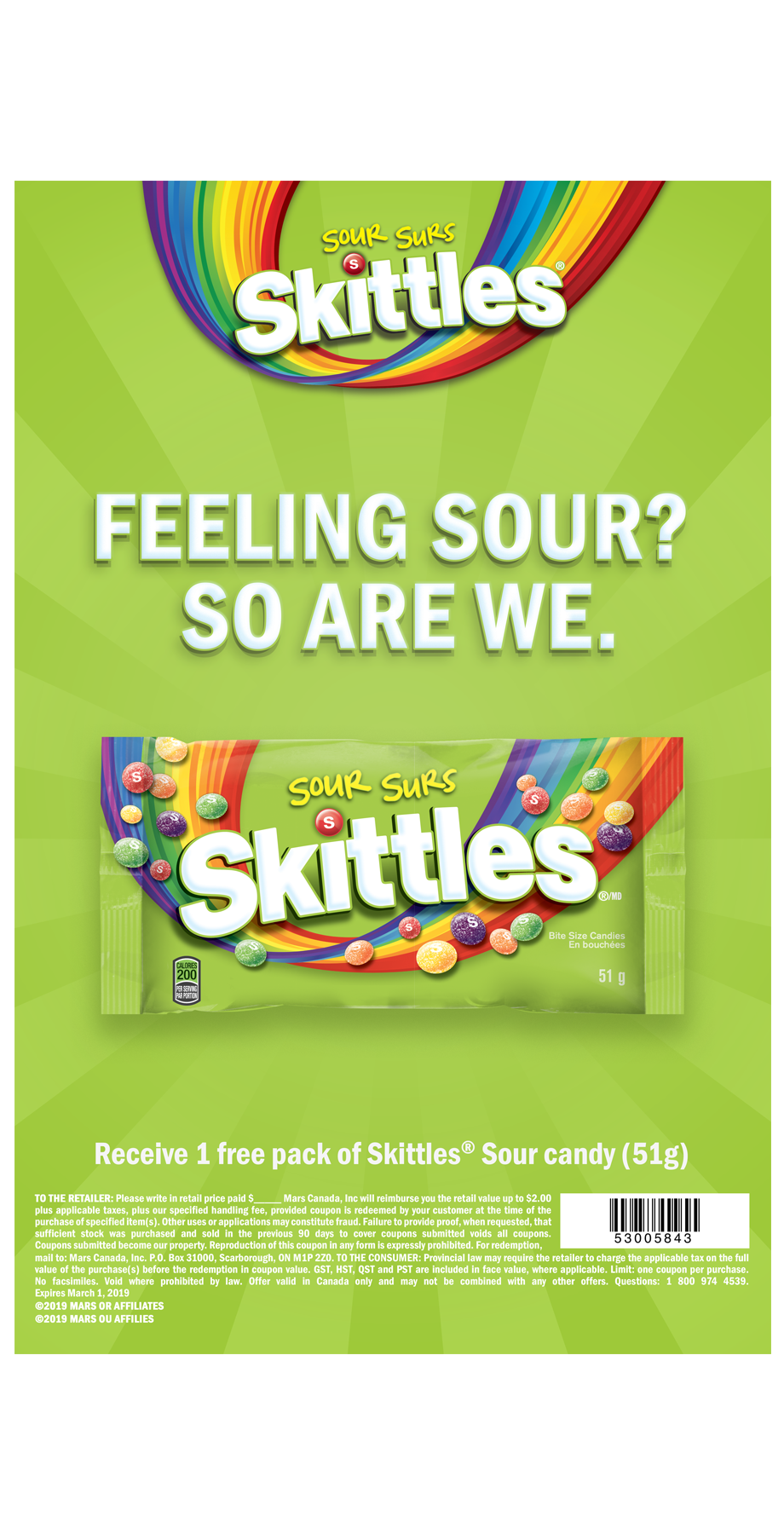 Green Skittles Sour Candy Promotional Packet with Sour Fruit PNG