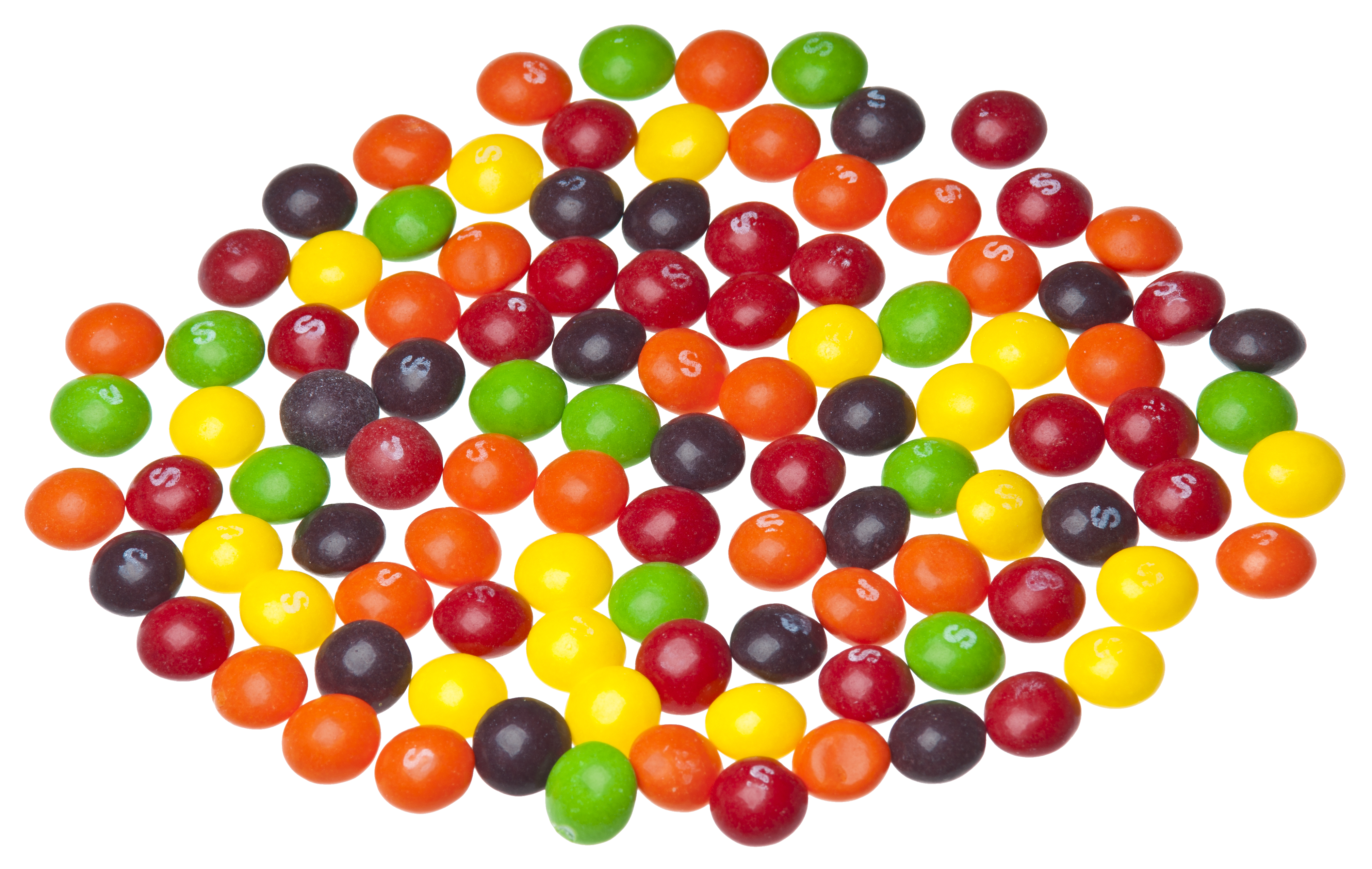 Large Pile of Colorful Round Skittles Candies Isolated PNG Image