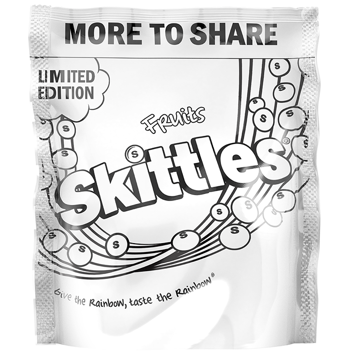 Limited Edition Skittles Candy Bag with More to Share Design PNG Image