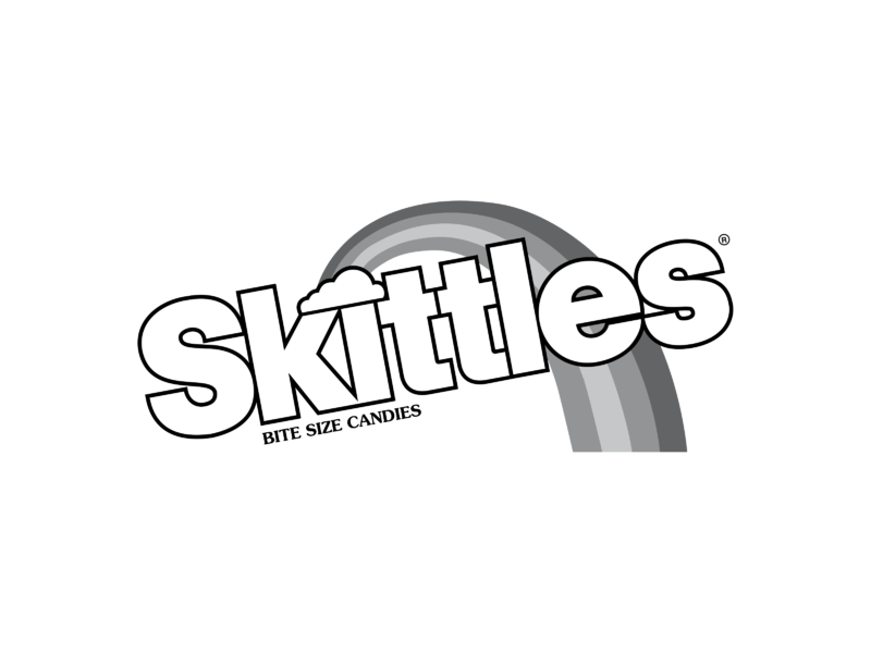 Monochrome Skittles Candy Brand Logo on White Background PNG