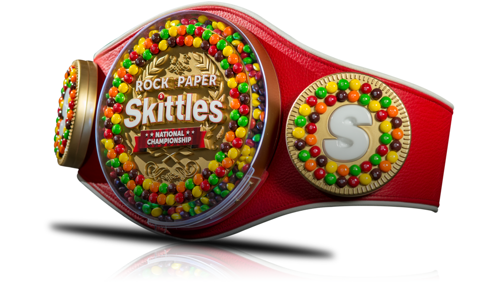 Novelty Red Skittles Candy Dispenser Filled with Bright Candy PNG Image