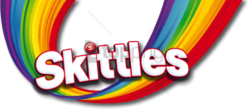 Skittles Rainbow Sweep Logo with Multicolor Brand Name PNG Graphic