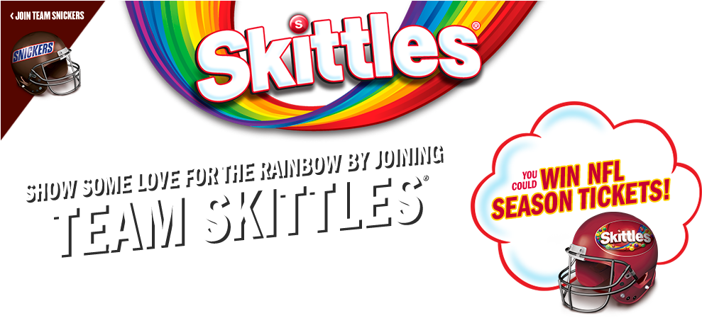 Team Skittles Football Season Ticket Sweepstakes Promotional Banner PNG