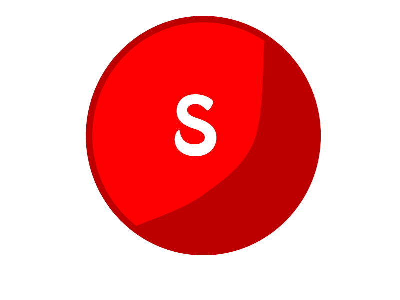 Simple Red Skittles Letter S Candy Circle Icon PNG Graphic