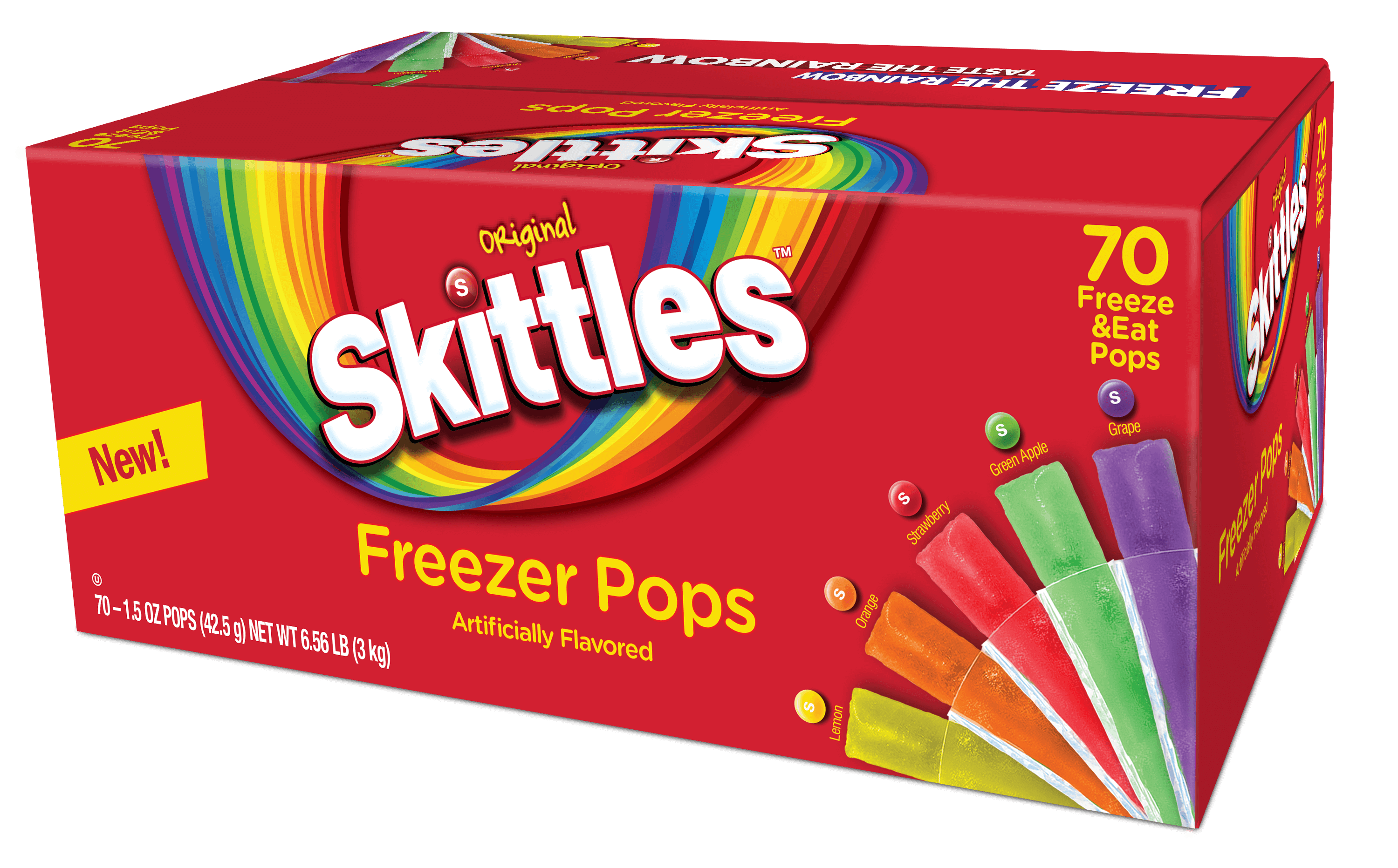 Skittles Freezer Pops Variety Pack Red Product Box Packaging PNG Image