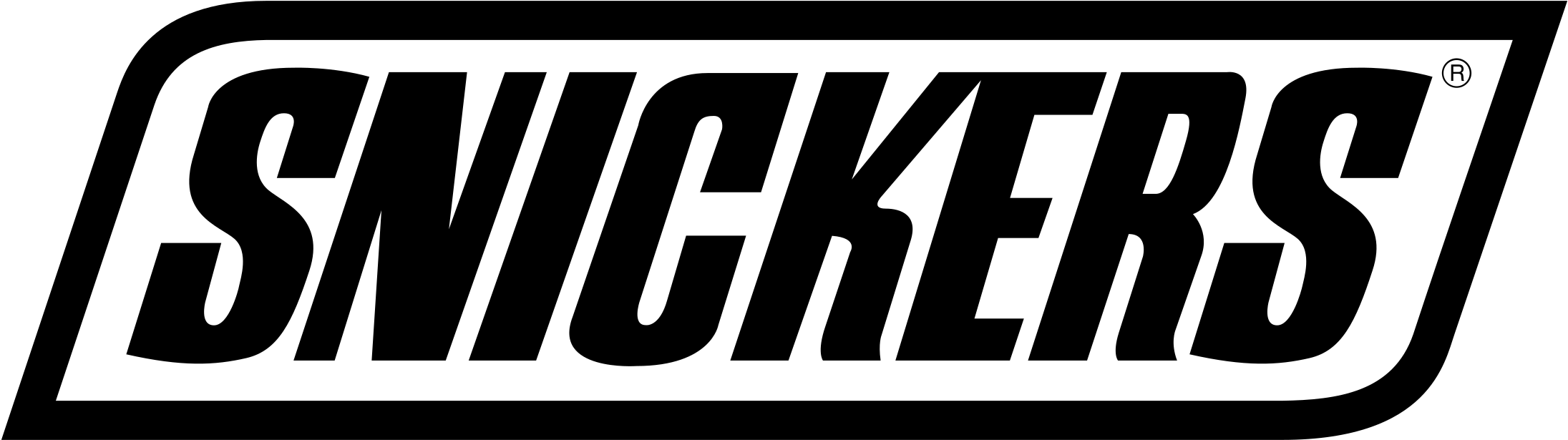 Black Snickers Wordmark Logo Isolated Transparent PNG Graphic