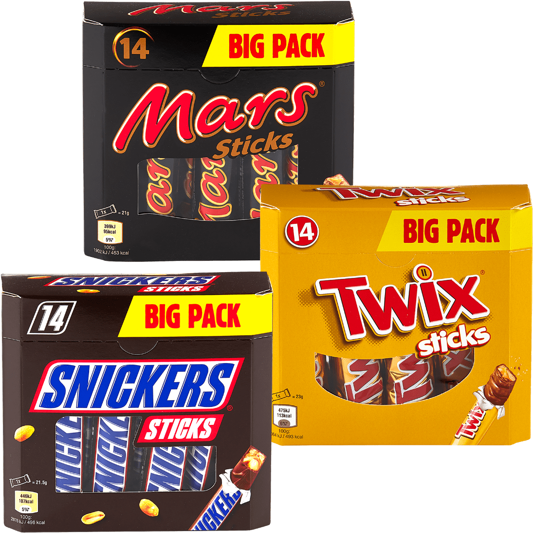 Mars Snickers and Twix Big Pack Chocolate Candy Assortment PNG Image