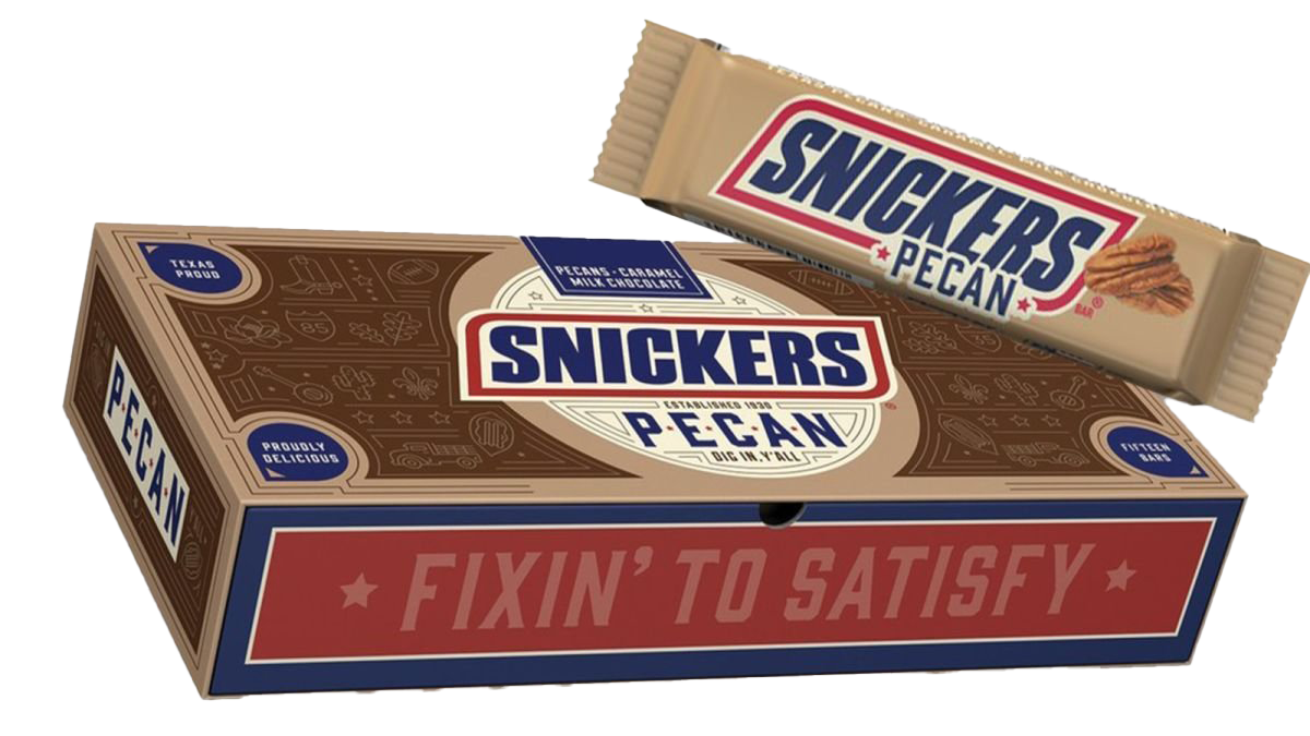Snickers Almond Butter Chocolate Bar Retail Display Box PNG Product Image