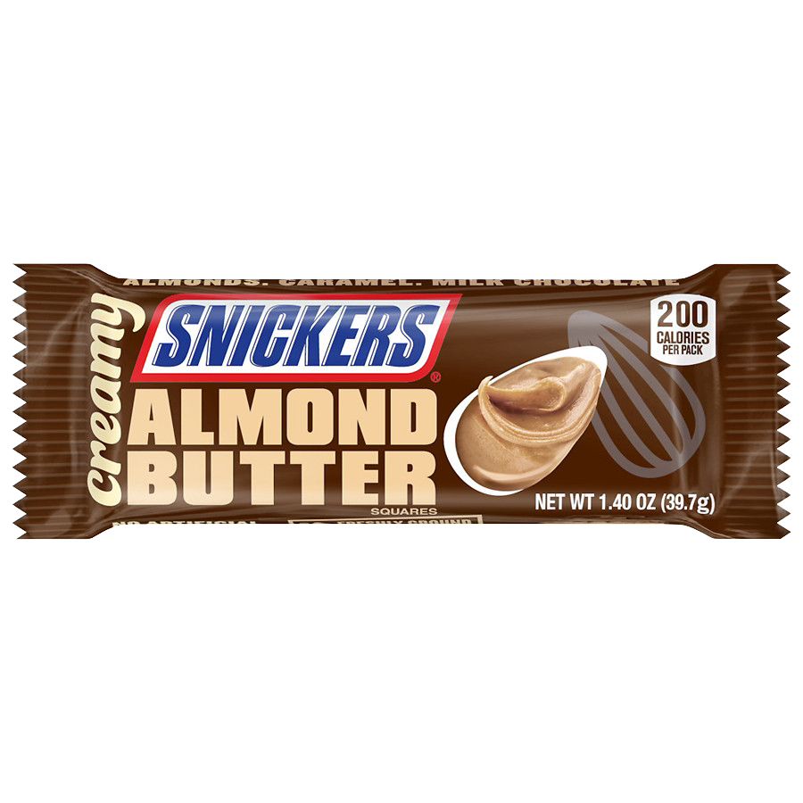 Snickers Almond Butter Chocolate Candy Bar Wrapper PNG Product Image