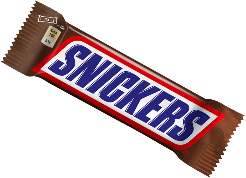 Snickers Chocolate Bar Wrapper with Peanut and Caramel Candy PNG Image