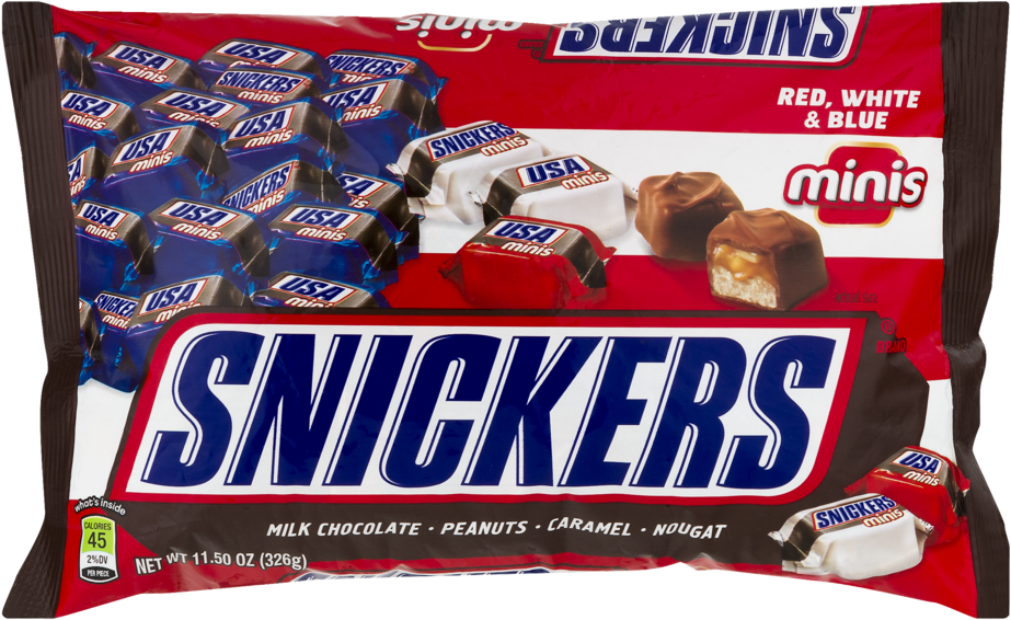 Snickers Fun Size Chocolate Candy Bar Multipack Bag PNG Product Image