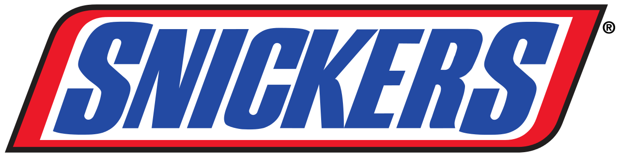 Snickers Logo with Red and Blue Lettering Transparent PNG Brand Graphic