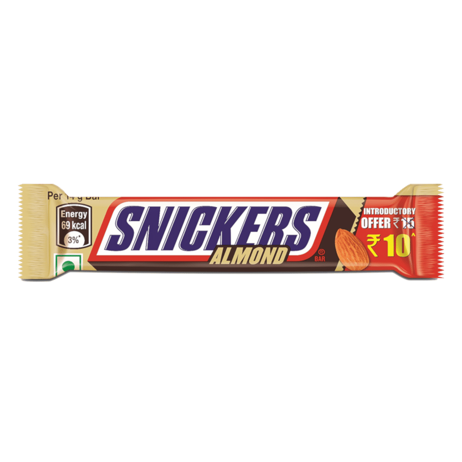Snickers Mini Chocolate Candy Bar Long Wrapper Product Packaging PNG Image