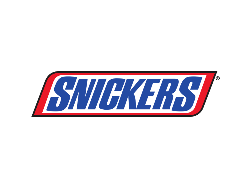 Snickers Wordmark Logo with Red Outline Transparent Background PNG Image
