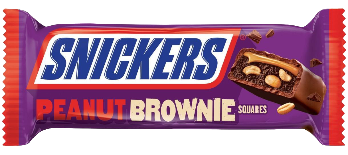 Snickers Peanut Brownie Chocolate Bar Wrapper Product Packaging PNG Image