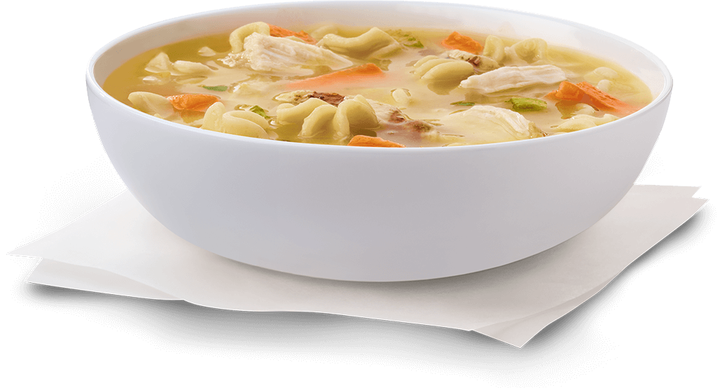 Creamy Chicken Rice Soup in White Bowl Transparent PNG Food Image