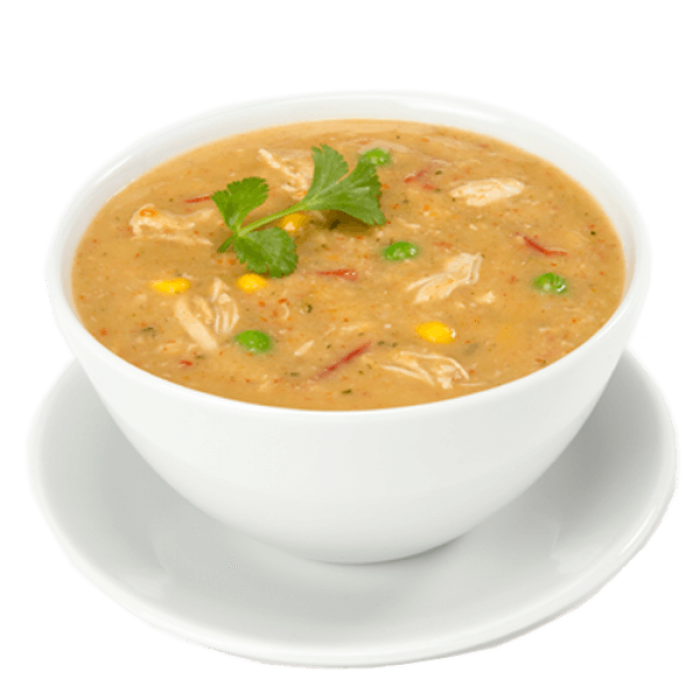 Creamy Potato Chowder in White Bowl with Fresh Herbs PNG Food Image
