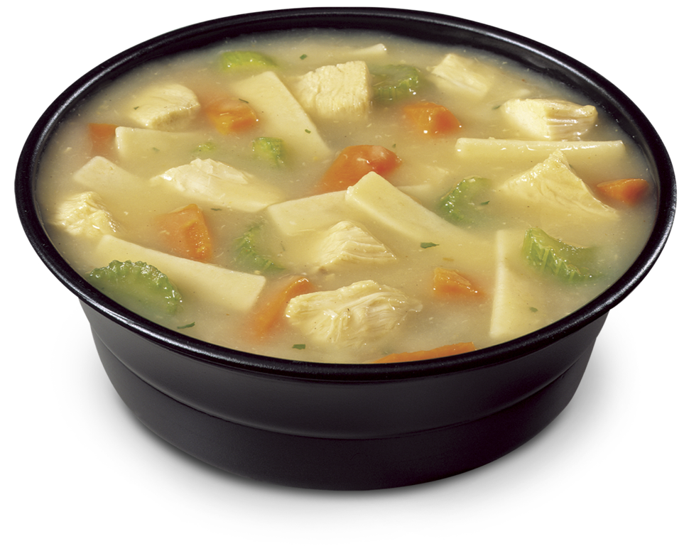 Creamy Vegetable Soup in Black Bowl with Potato and Carrot PNG Food Image