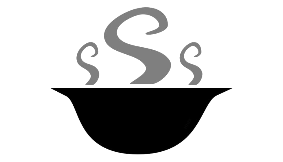 Empty Gray Soup Bowl Outline with Steam Transparent Background PNG Image