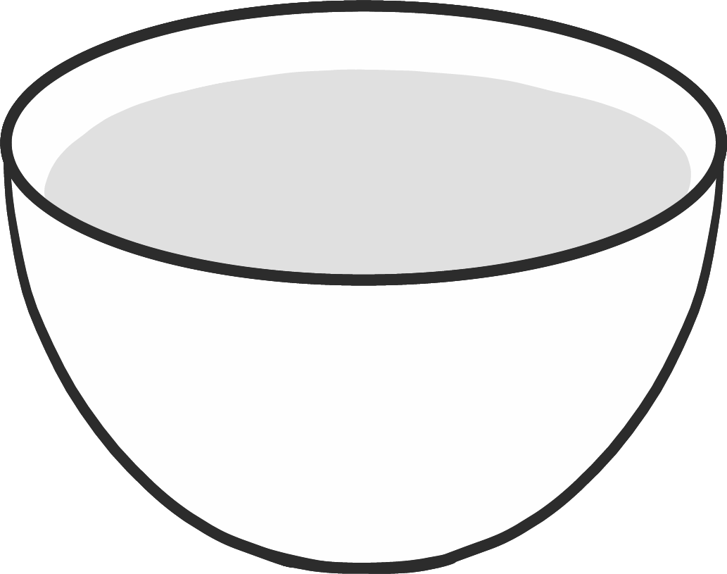 Empty White Soup Bowl Outline Drawing Transparent Background PNG Graphic