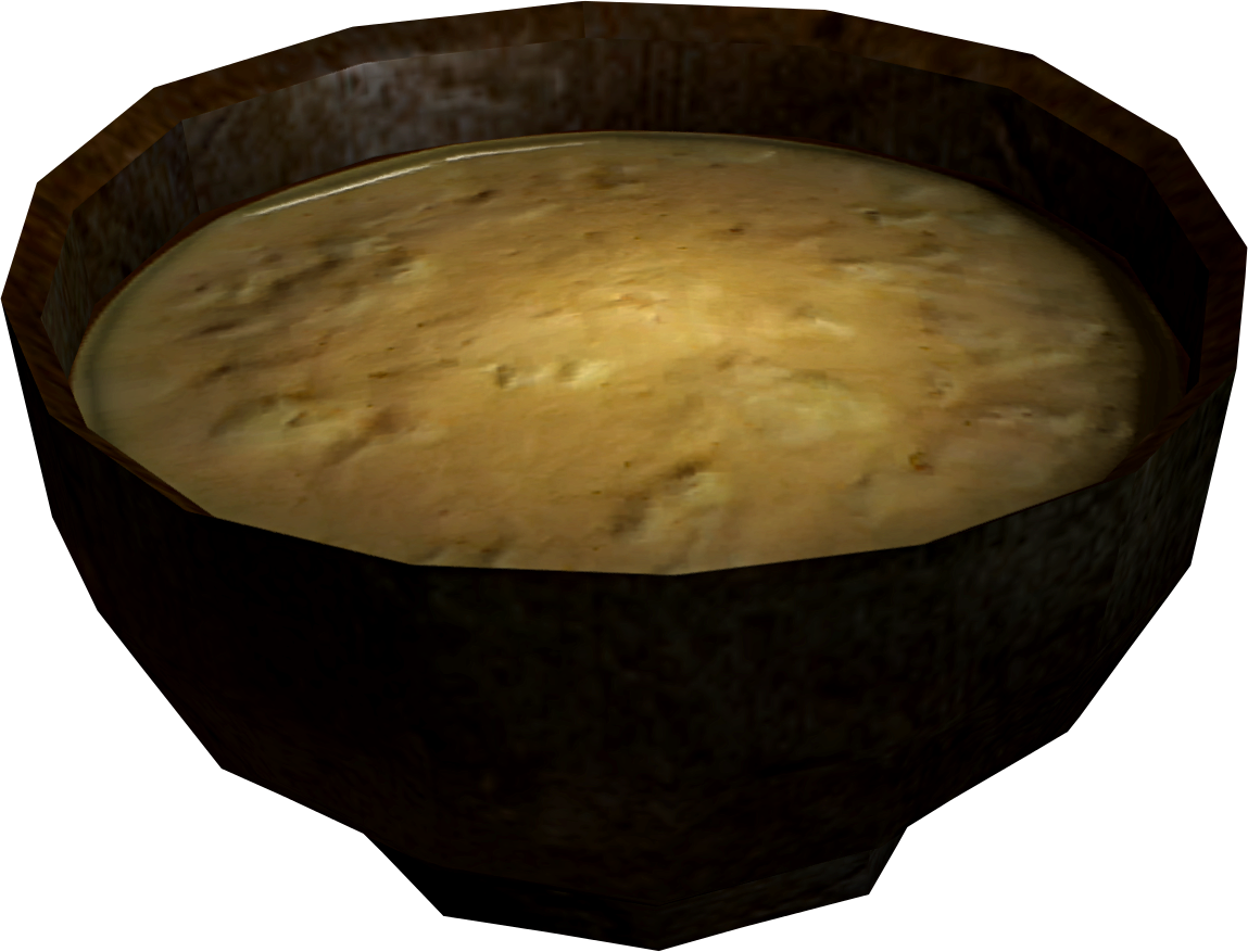 Rustic Black Bowl of Hearty Soup Isolated Transparent PNG Image