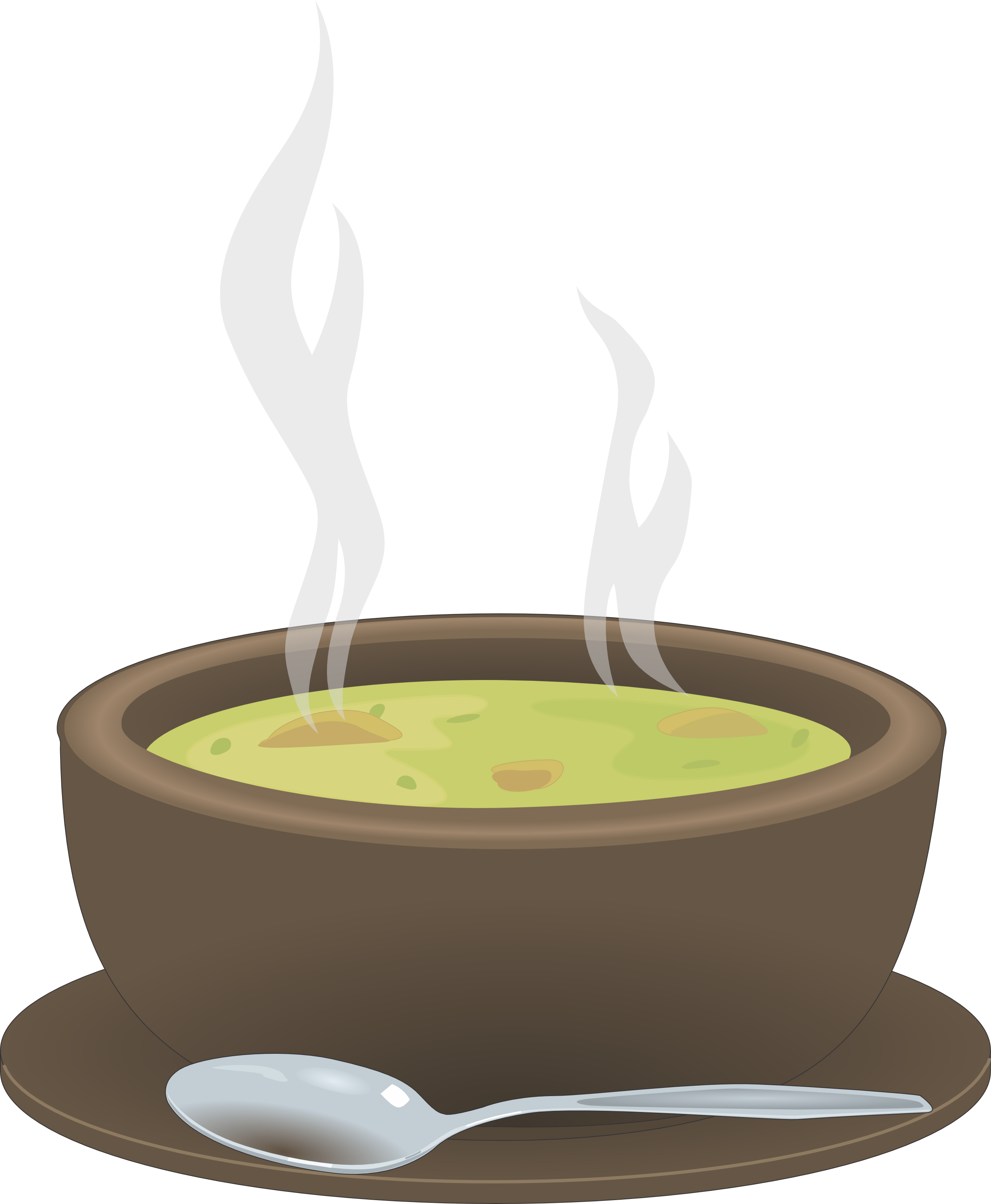 Steaming Soup Bowl Icon with Spoon and Rising Aroma Lines PNG Illustration