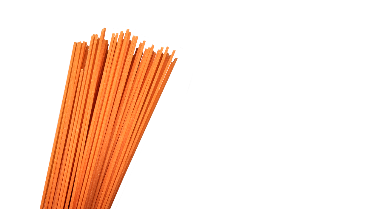 Bundle of Uncooked Orange Spaghetti Pasta Sticks Transparent PNG Cutout