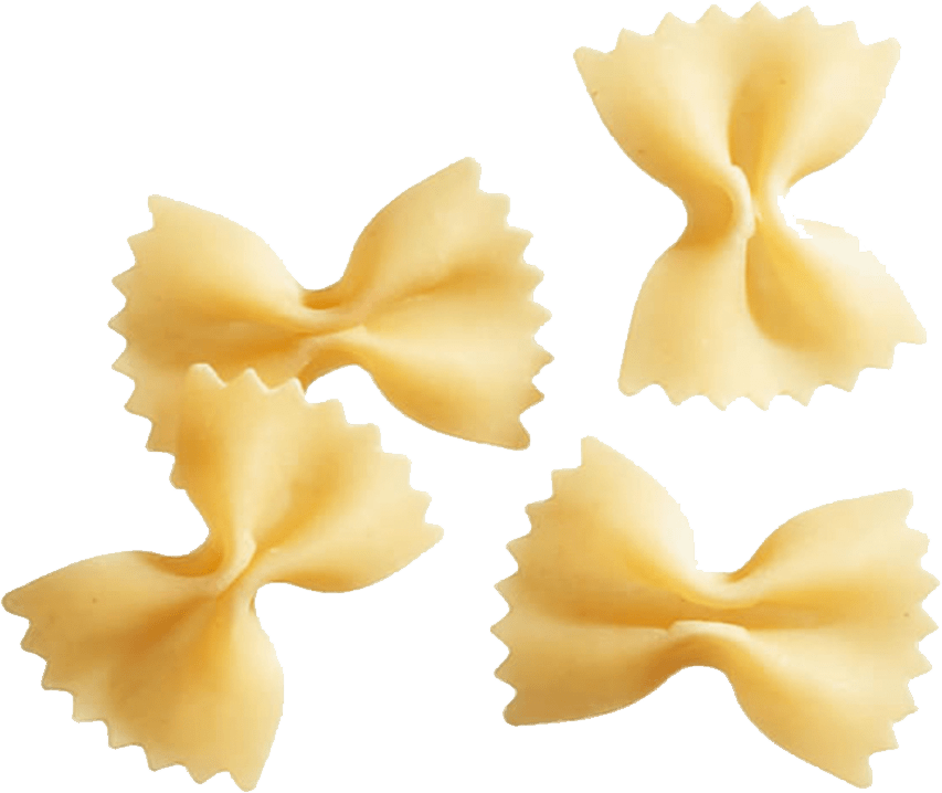 Uncooked Farfalle Bow Tie Pasta Pieces Isolated Transparent PNG Food Graphic
