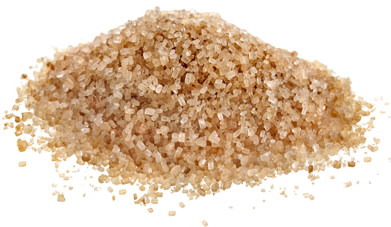 Brown Sugar Granules Heap with Crystals Isolated PNG Ingredient Photo
