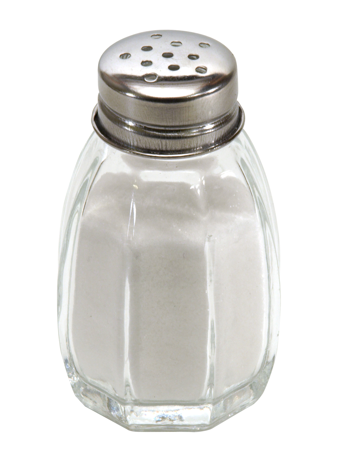 Clear Glass Sugar Shaker with Metal Lid Isolated Transparent PNG Product Photo