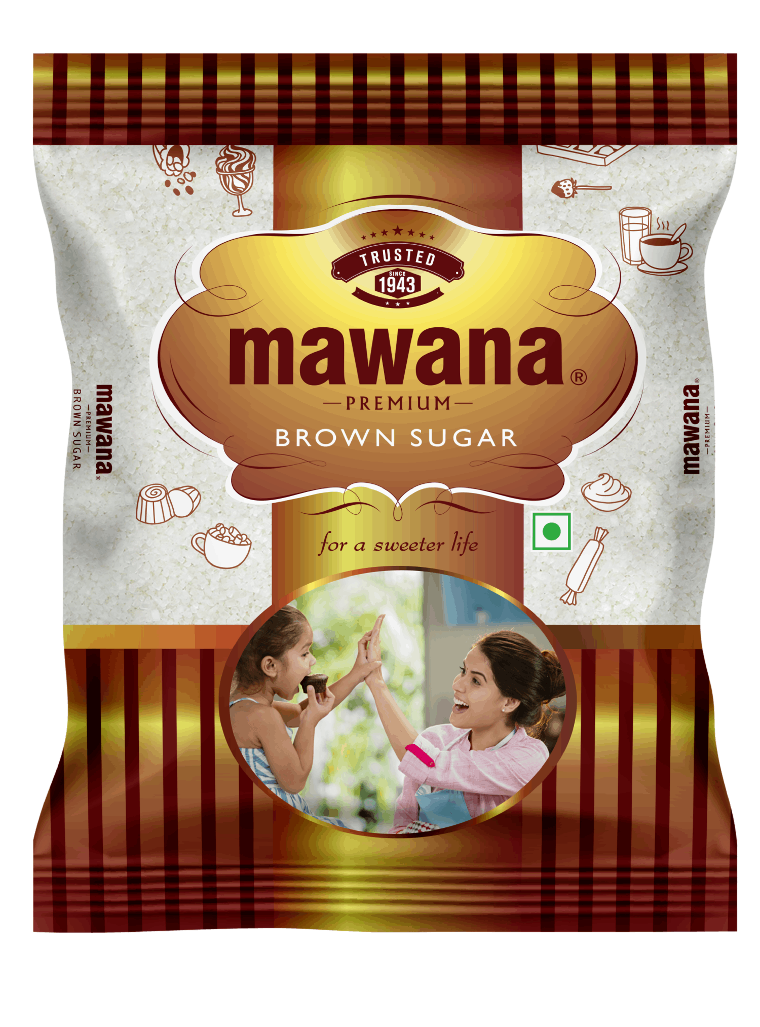 Mawana Brown Sugar Product Package Bag Transparent PNG Packaging Image