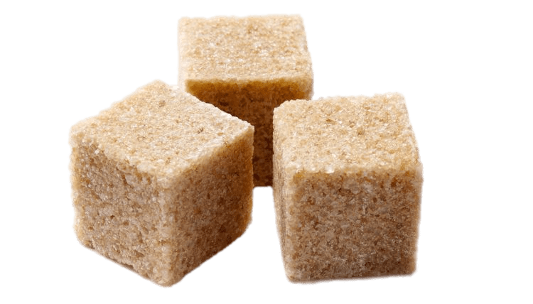Natural Brown Sugar Cubes Isolated Transparent PNG Ingredient Photo