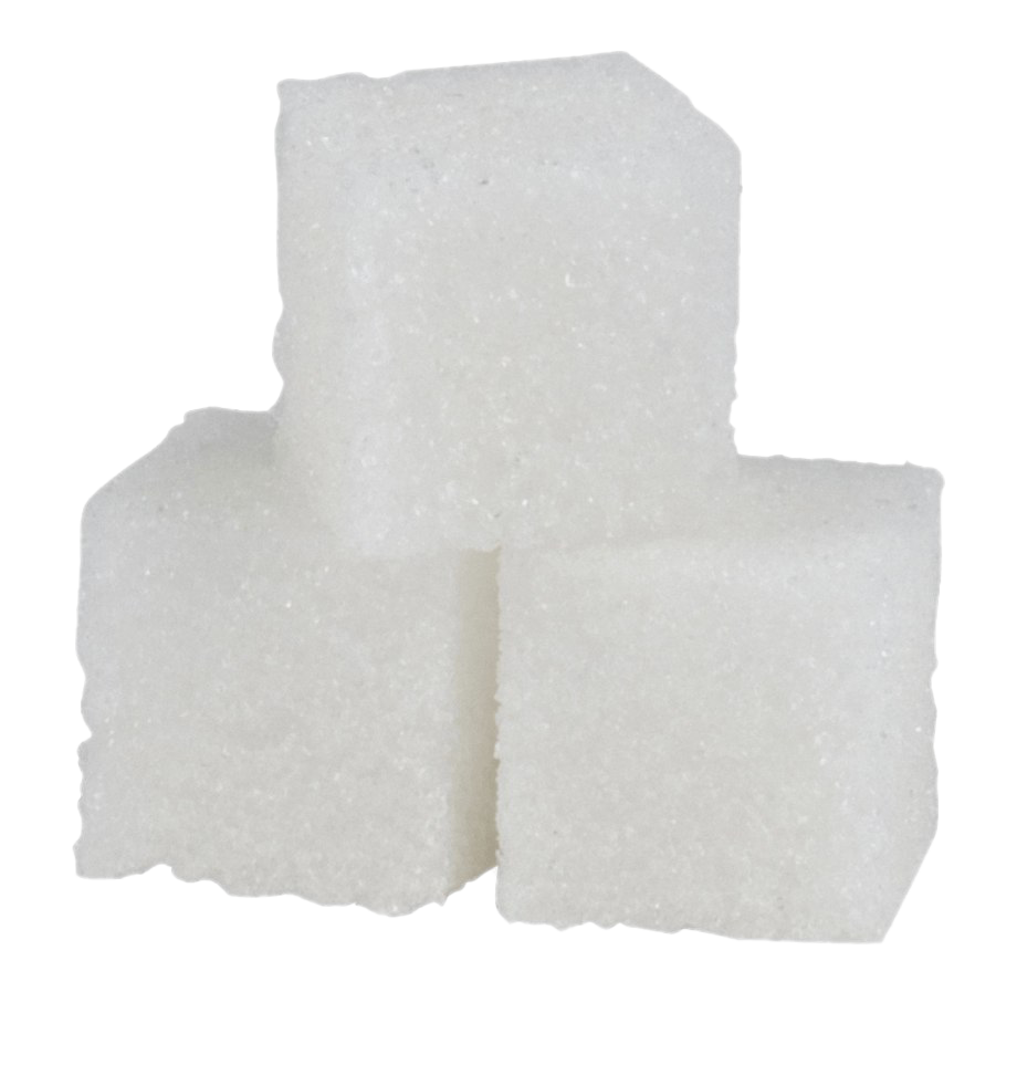 Three White Sugar Cubes Stacked Isolated Transparent PNG Image