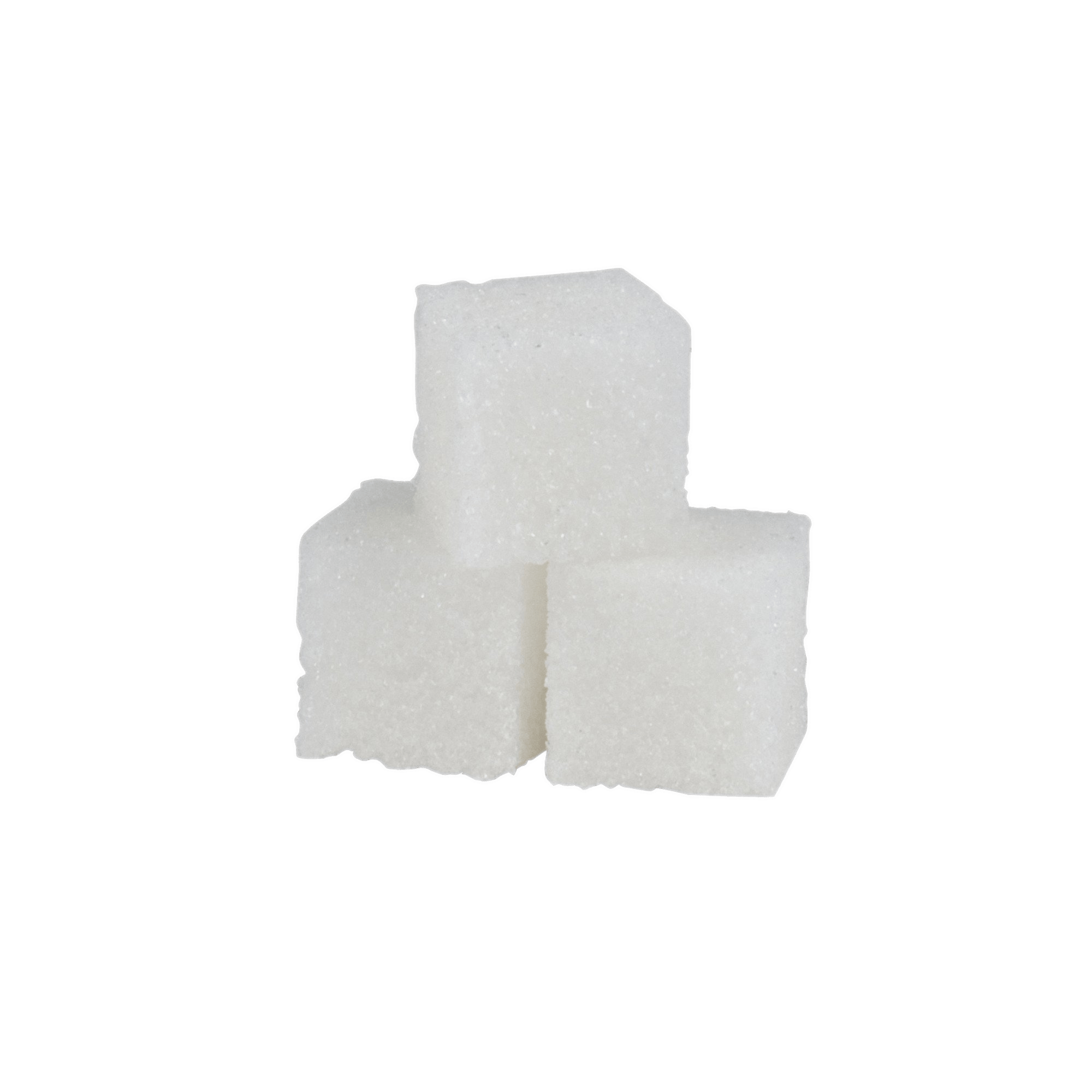 White Granulated Sugar Cubes Stacked on Transparent Background PNG Image