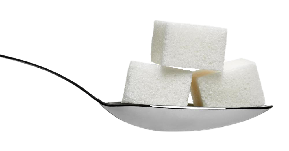 White Sugar Cubes Balanced on Black Spoon Transparent PNG Cutout Image