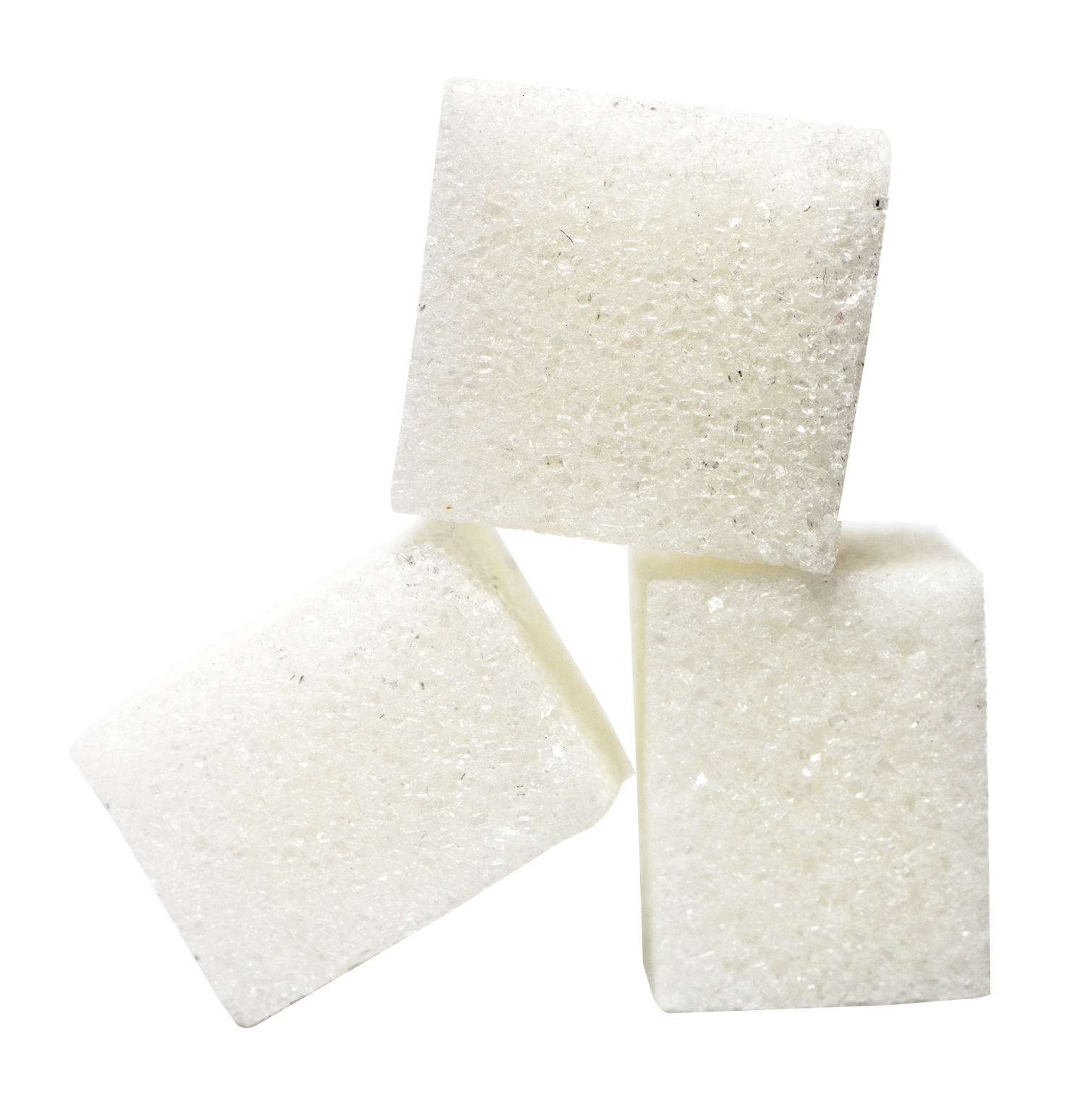 White Sugar Cubes Stacked in Small Group Isolated Transparent PNG Image