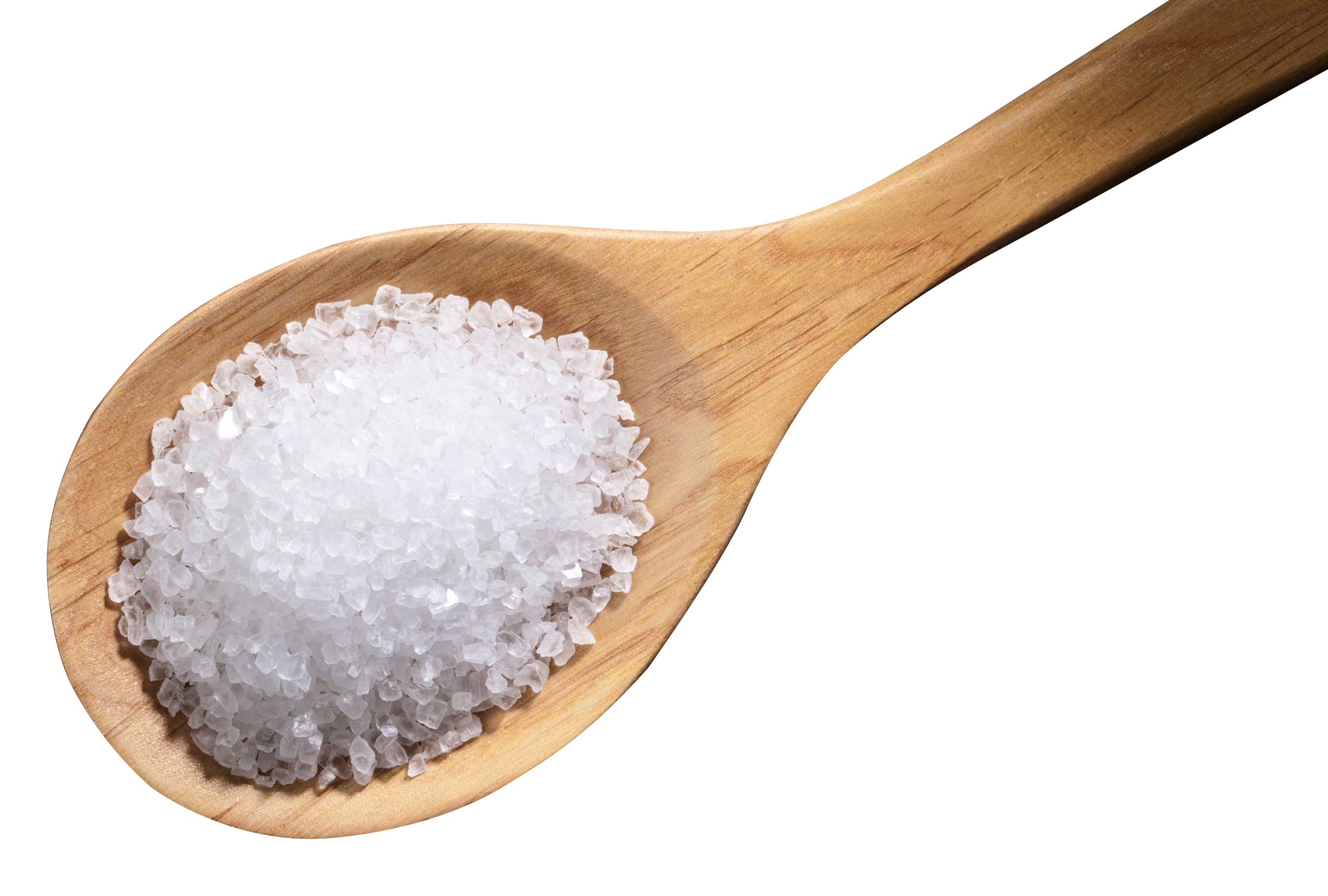 Wooden Spoon Filled with White Granulated Sugar Isolated PNG Food Photo
