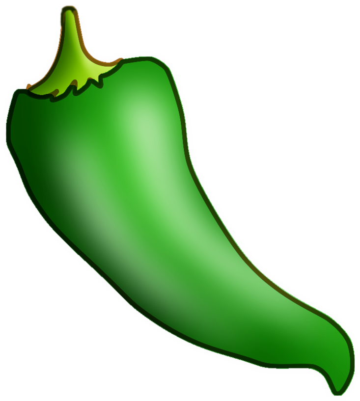Green Jalapeno Pepper Cartoon Illustration Transparent Background PNG Graphic