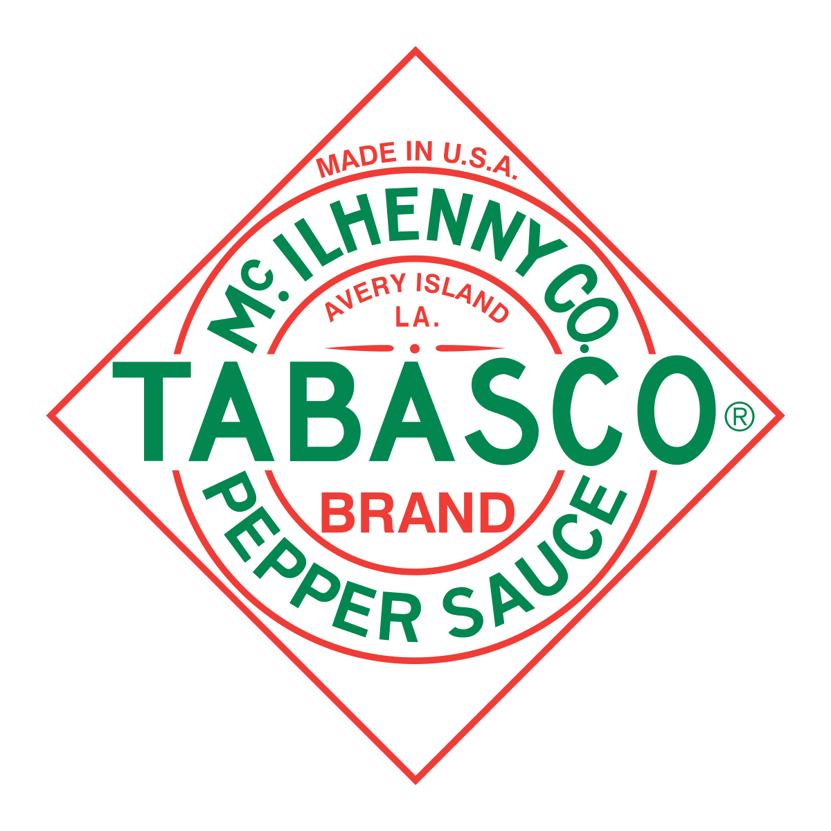 McIlhenny Tabasco Brand Pepper Sauce Diamond Logo Transparent PNG Graphic