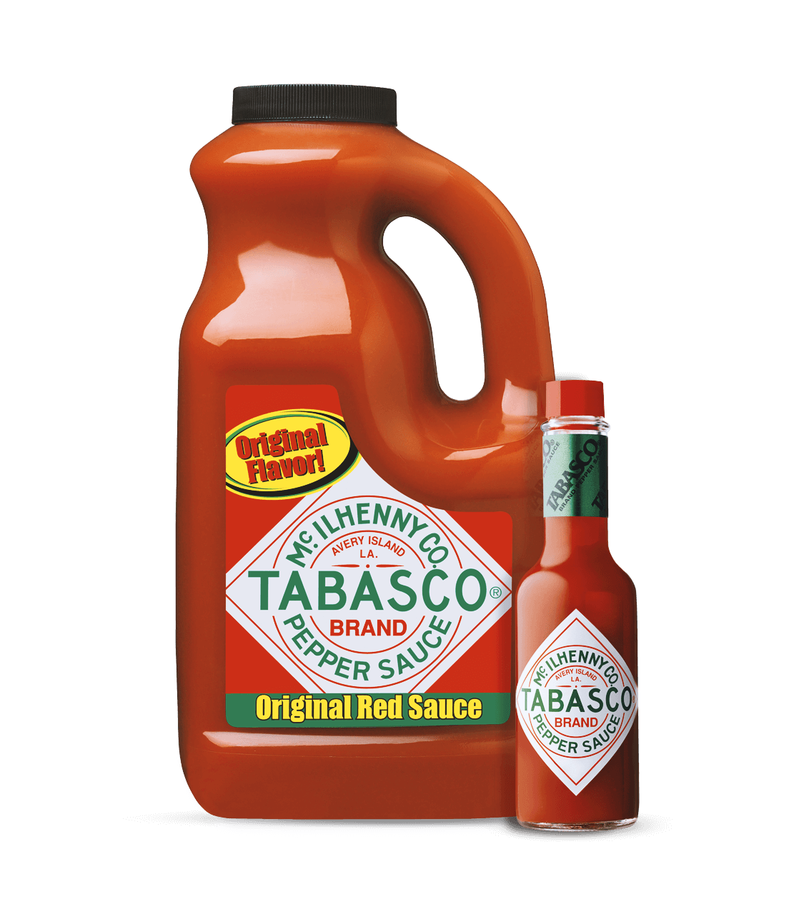 Tabasco Family Size Gallon Jug of Red Pepper Sauce PNG Product Packaging Image