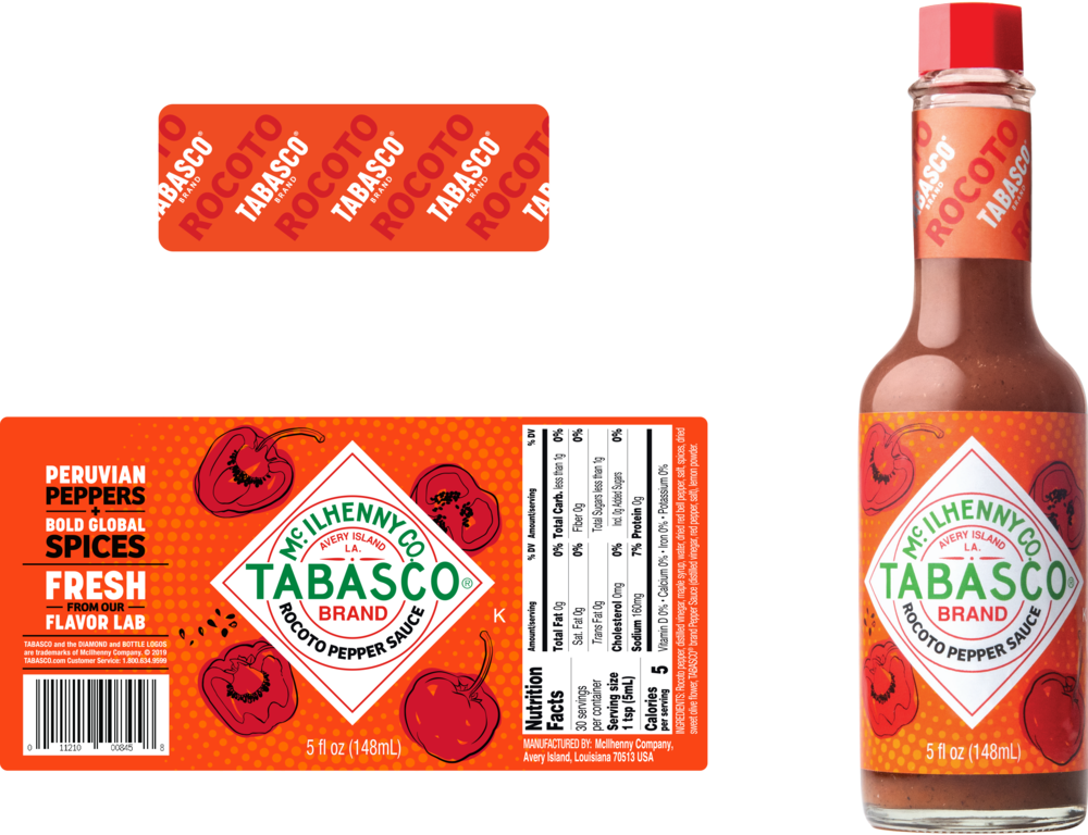Tabasco Pepper Sauce Gift Box with Bottle and Printed Packaging PNG Product Photo