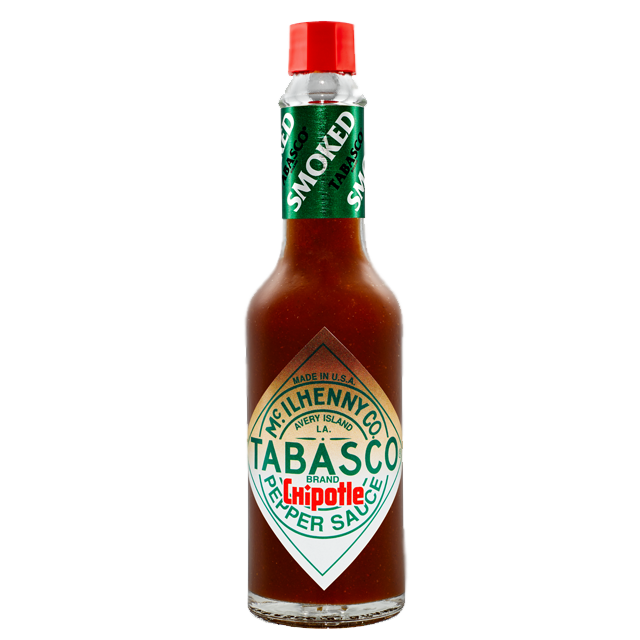 Tabasco Red Pepper Sauce Bottle with Green Cap Isolated PNG Product Photo