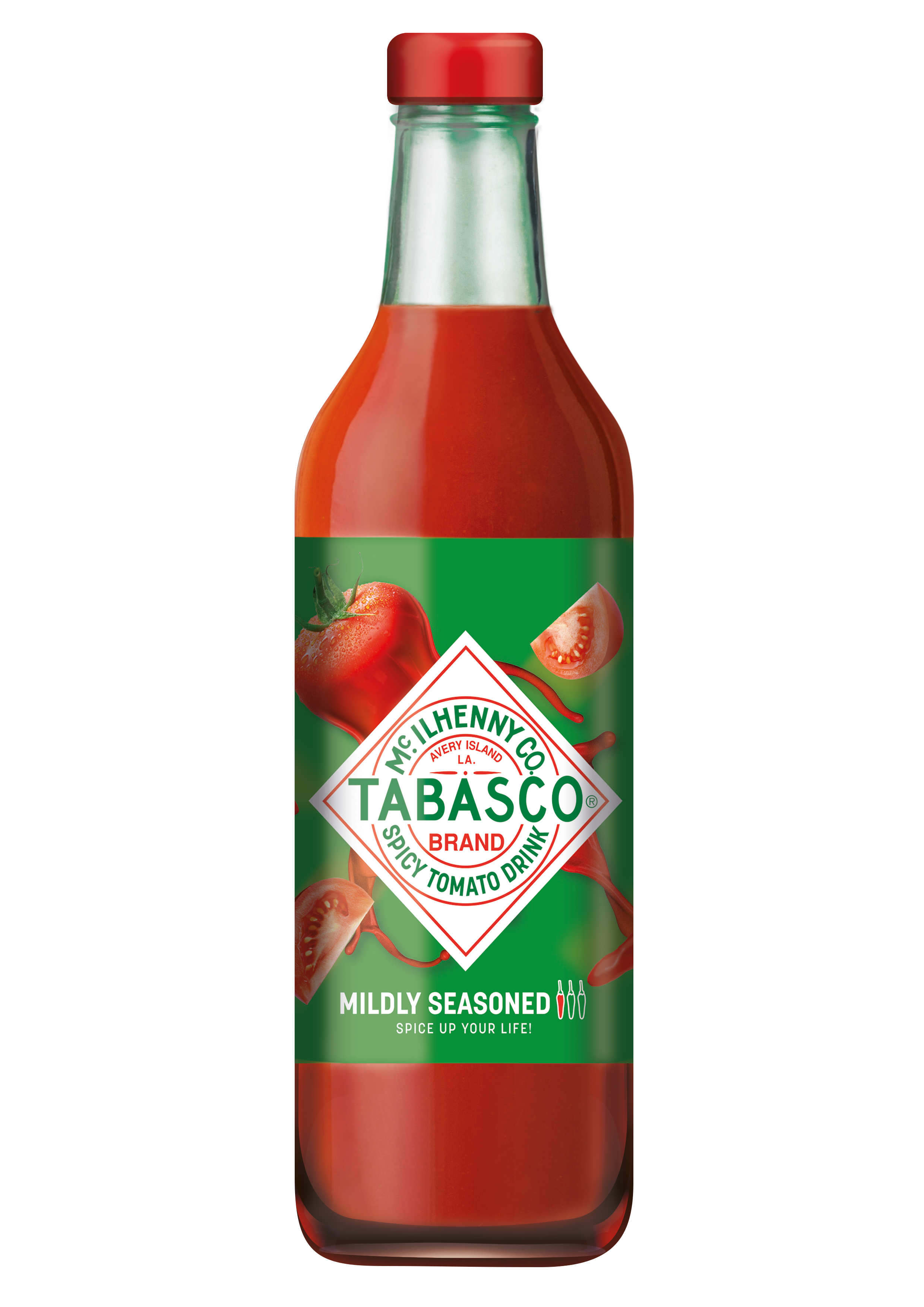 Tabasco Red Pepper Sauce Classic Glass Bottle Isolated PNG Product Image