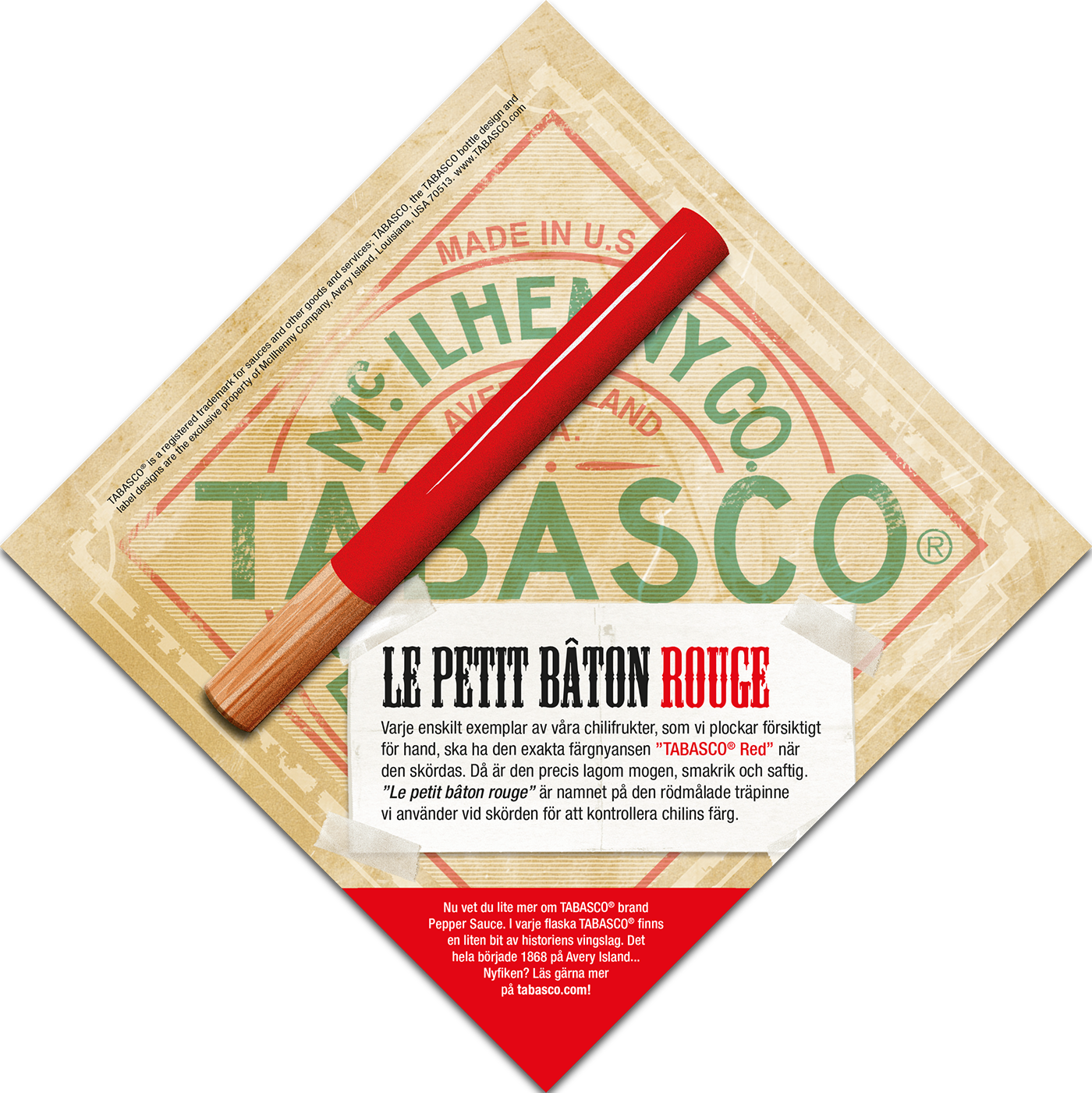 Vintage Tabasco Pepper Sauce Label and Antique Product Packaging PNG Design