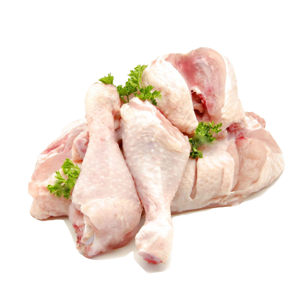 Raw Turkey Wings and Drumsticks Piled Together Isolated PNG Meat Image